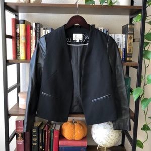 Faux Leather Sleeve LOFT Blazer